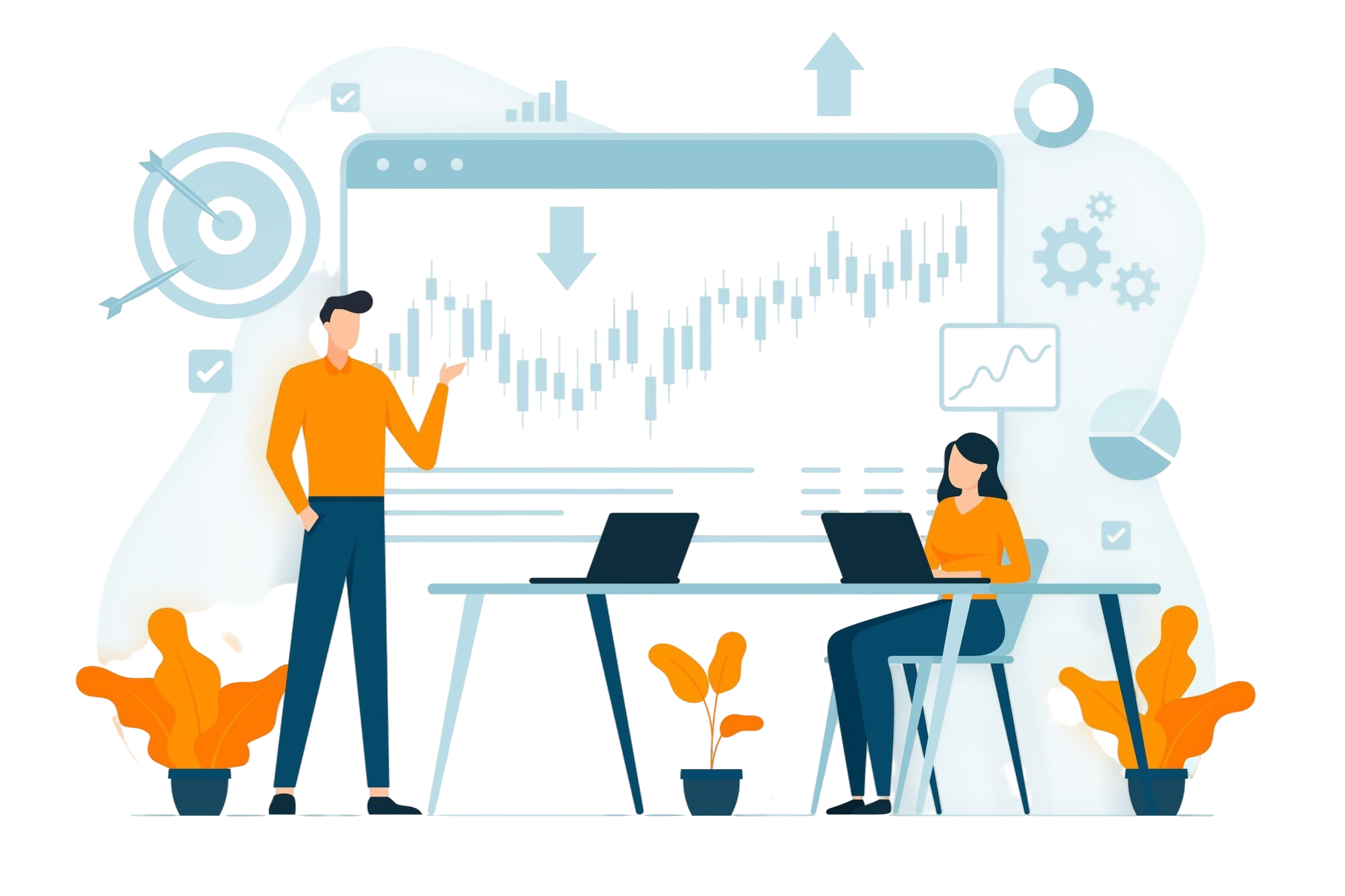 stock market analysis illustration
